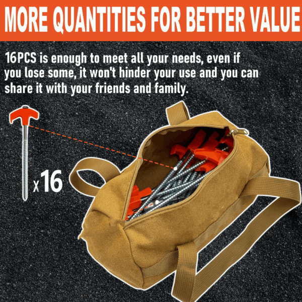 8" Screw in Tent Stakes - Ground Anchors Screw - Image 8