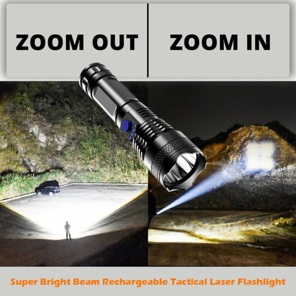 LED Rechargeable Tactical Laser Flashlight - Image 4