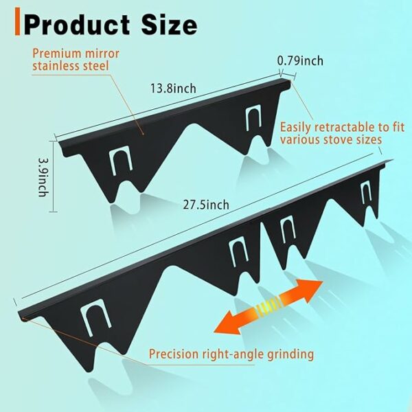 Retractable Stainless Steel Stove Gap Covers - Image 5